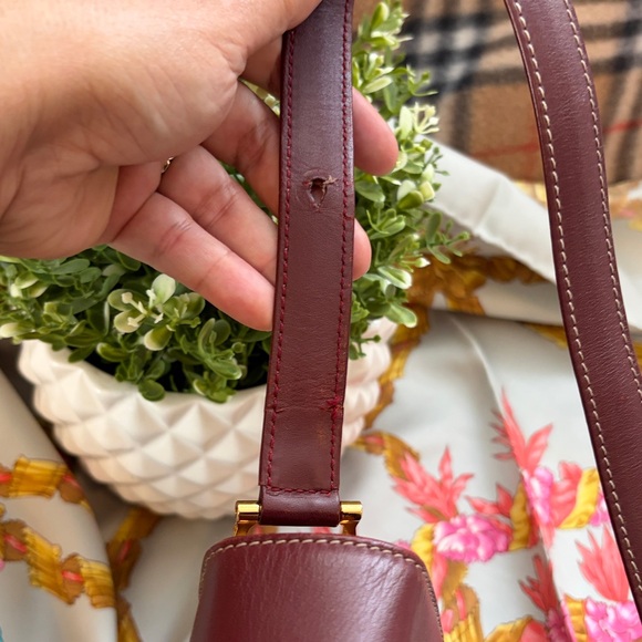 ❤️Elegant Cartier All
 Leather Burgundy Shoulder Bag❤️ Authentic - Picture 14 of 17